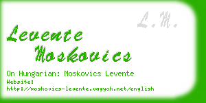 levente moskovics business card